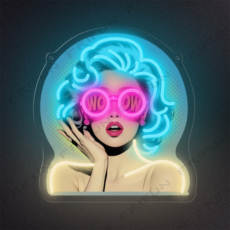Letrero Luminoso WOW Curl Girl - Commercial Uv Printing reseña y precio