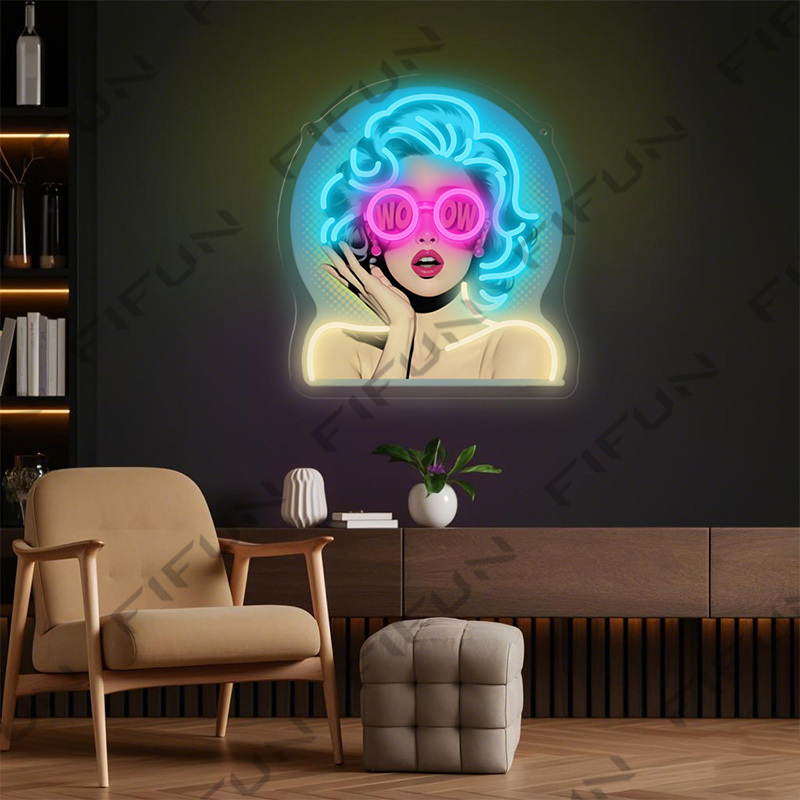 Letrero Luminoso WOW Curl Girl - Commercial Uv Printing reseña y precio